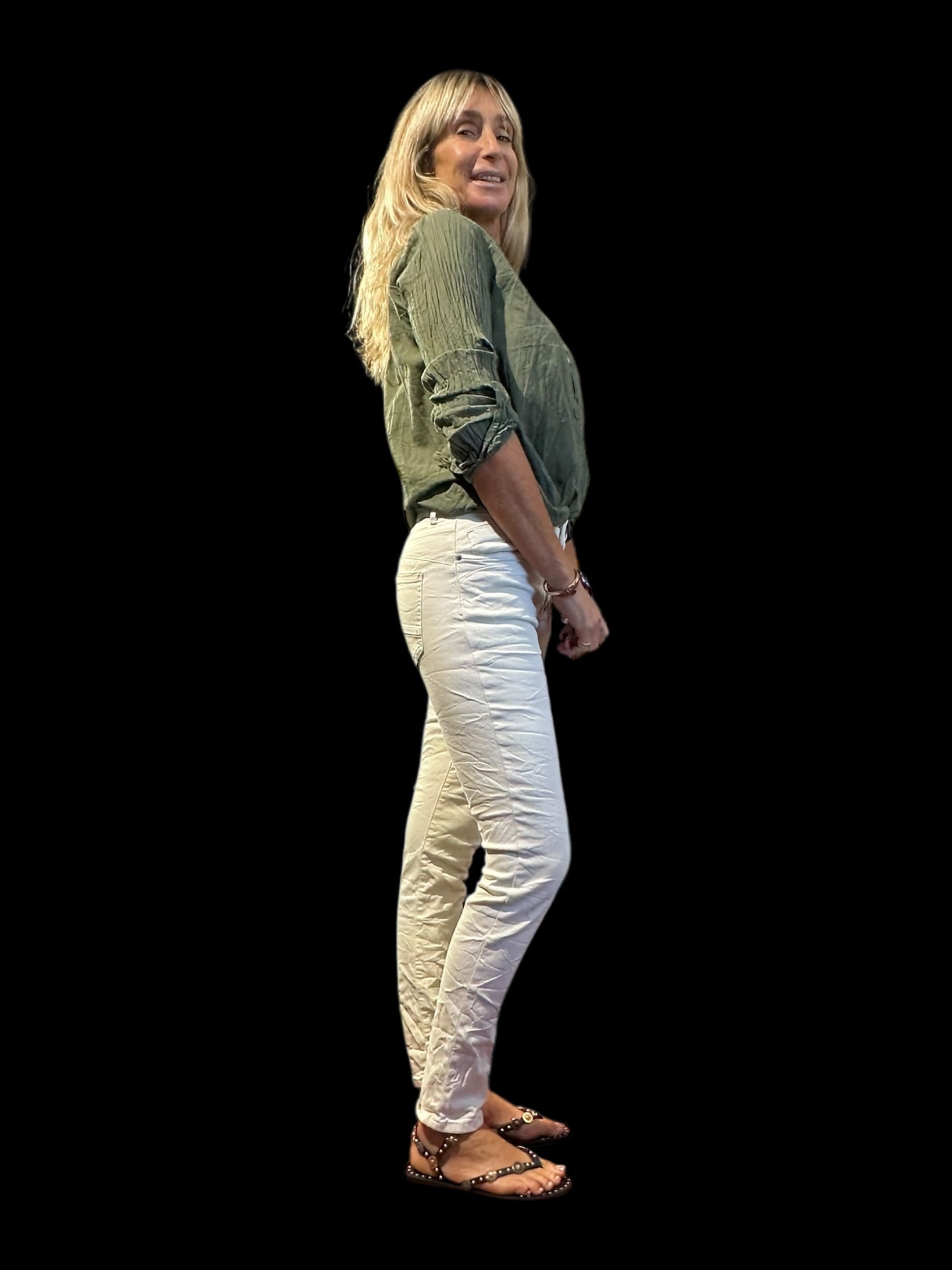 Pantalón MAJO Blanco Crema