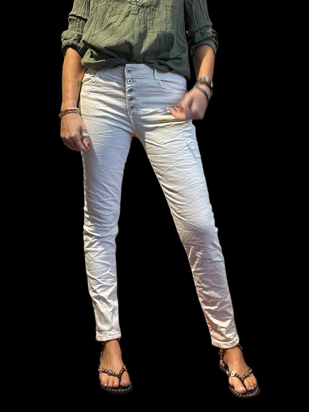 Pantalón MAJO Blanco Crema