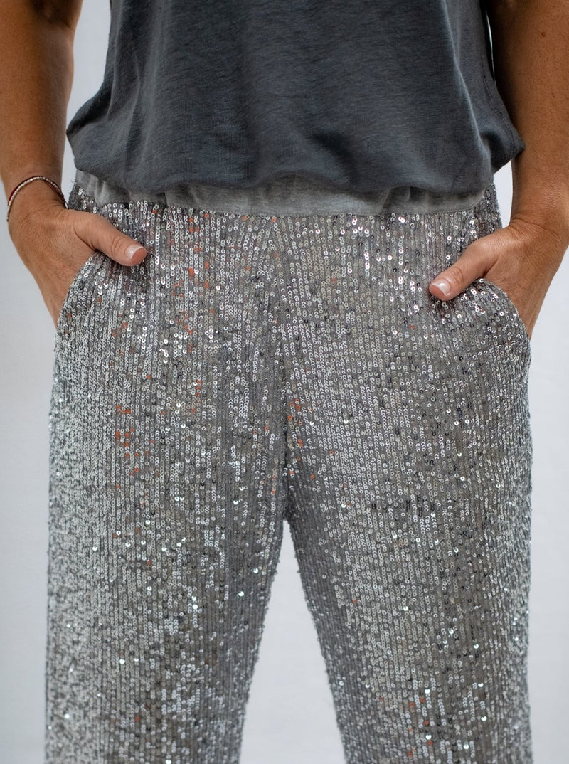 Pantalon lentejuelas Plata